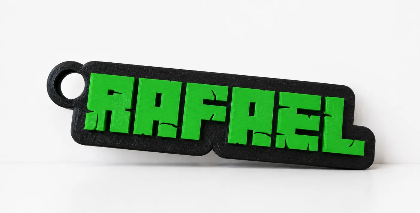 Llavero personalizado con el nombre Rafael impreso en 3D